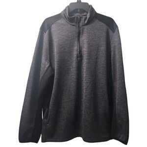 PGA TOUR Pullover Golf 1/4 Zip Long Sleeve‎ Athletic Top Gray Black Mens M